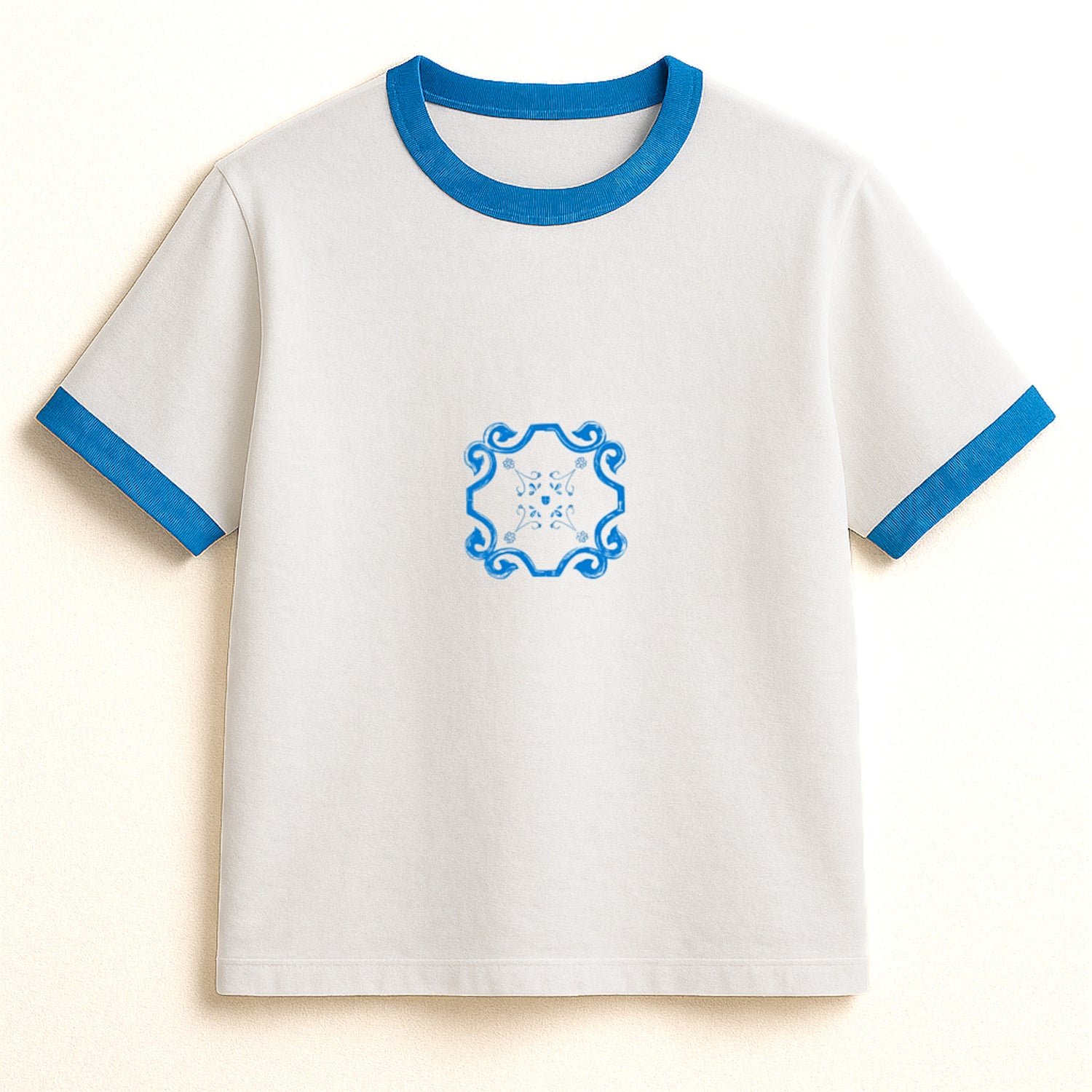 "Azulejos" tee blanc