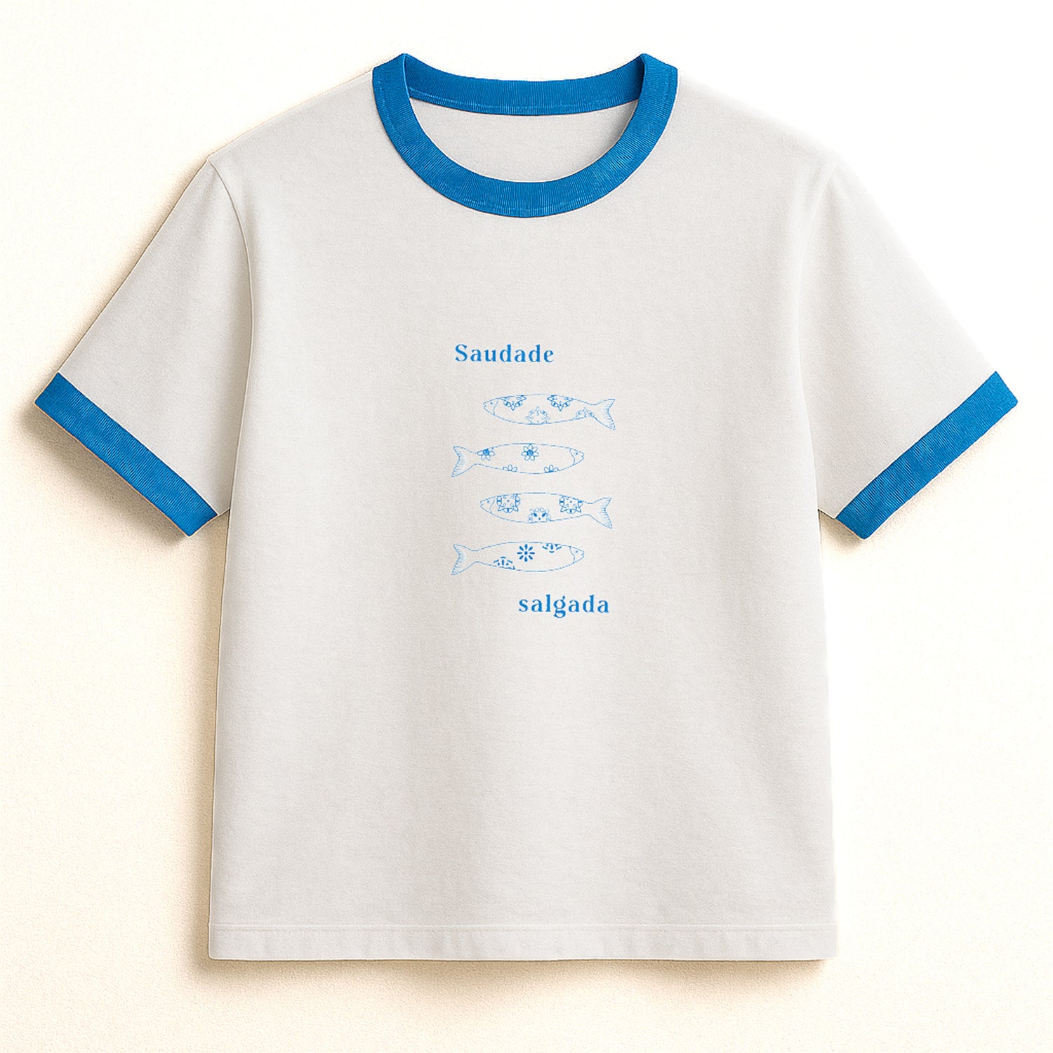 "Saudade salgada" tee blanc